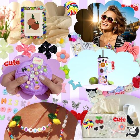 2280Pcs Junk Case Charms Kit,Y2K Nail Phone Cases Charms Bow Flower Letter Resin Accessories Beads for DIY Craft Scrapbooking Jewelry Making in Saudi Arabia