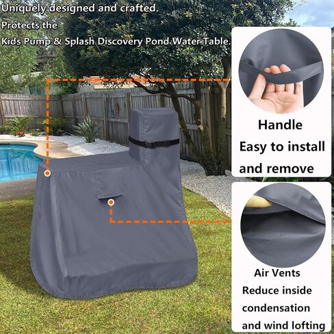 Kids Water Table Cover for Step2 Pump & Splash Discovery Pond Water Table, Outdoor UV, Fade-resistant, Wind and Dust Protection Toddlers Water Sensory Activity Pool Cover(Grey) in Saudi Arabia