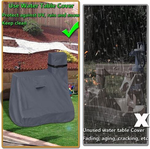 Kids Water Table Cover for Step2 Pump & Splash Discovery Pond Water Table, Outdoor UV, Fade-resistant, Wind and Dust Protection Toddlers Water Sensory Activity Pool Cover(Grey) in Saudi Arabia