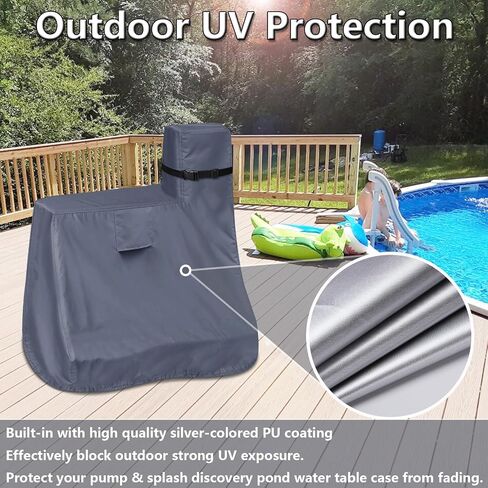 Kids Water Table Cover for Step2 Pump & Splash Discovery Pond Water Table, Outdoor UV, Fade-resistant, Wind and Dust Protection Toddlers Water Sensory Activity Pool Cover(Grey) in Saudi Arabia