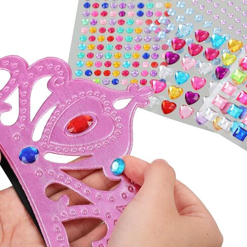 Epakh Princess Party Crowns Set, 27 Pcs DIY Crown with Diamond Stickers, Birthday Party Favor for Children and Princess Fans in Kuwait