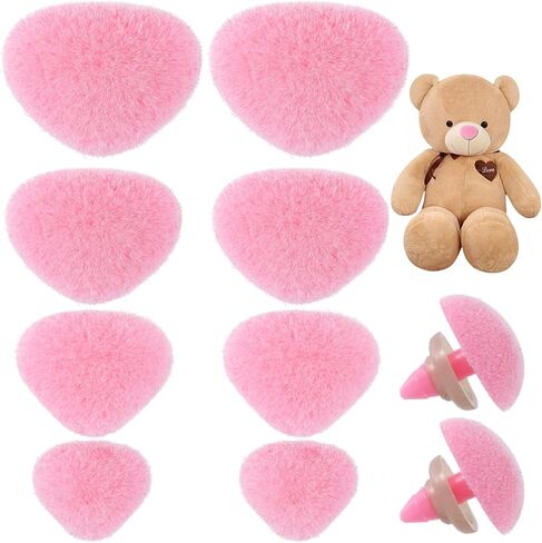 JYvivid 32 Pcs Safety Noses for Amigurumi, Safety Noses for Crochet Animals, Flocking Stuffed Teddy Bear Noses Accessories with Washers for Crocheting, Craft, Toy 11/15/17/18mm - Pink in Saudi Arabia