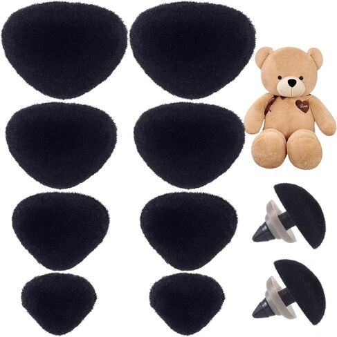 JYvivid 32 Pcs Safety Noses for Amigurumi, Safety Noses for Crochet Animals, Flocking Stuffed Teddy Bear Noses Accessories with Washers for Crocheting, Craft, Toy 11/15/17/18mm - Pink in Saudi Arabia