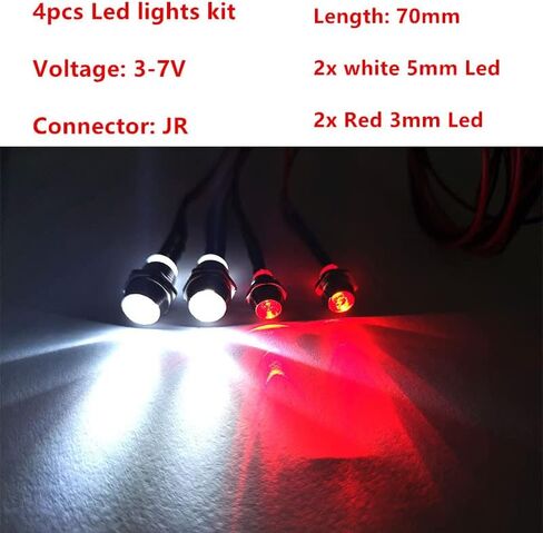 2 Sets RC 4 LED Light Kit Accessories RC Headlights/Taillight Kit for 1/10 Crawler Car Axial SCX10 D90 D110 TRX4 TRX6 Redcat Upgrades Parts in Kuwait