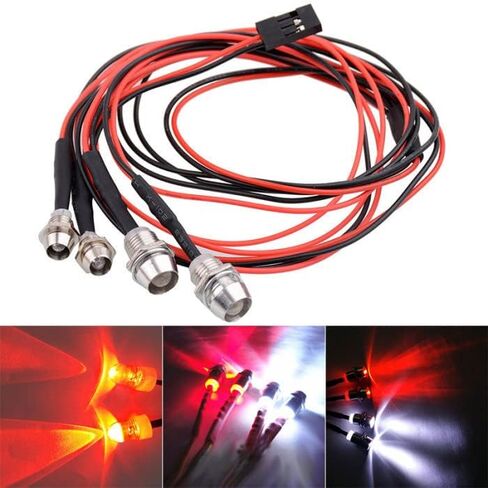 2 Sets RC 4 LED Light Kit Accessories RC Headlights/Taillight Kit for 1/10 Crawler Car Axial SCX10 D90 D110 TRX4 TRX6 Redcat Upgrades Parts in Kuwait