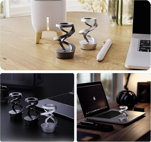 Fidget Toys, Kinetic Desk Toys for Adults, Cool Metal Gravity Resistance Desk Toys, Desktop Sensory Fidget Spinner for Stress Relief in Office, Wait and Communicate（Black-Sliver） in Saudi Arabia