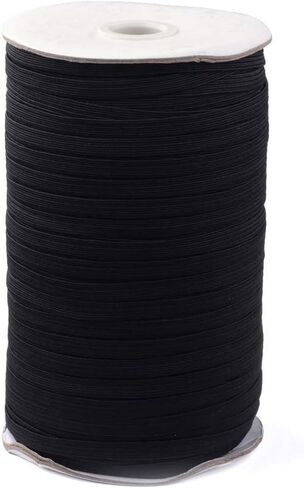 Elecrelive 100 Yards Braided Elastic Cord 1/2 inch Black Flat Width Stretchy Elastic Band for DIY Jewelry Making Sewing and Crafting in Kuwait