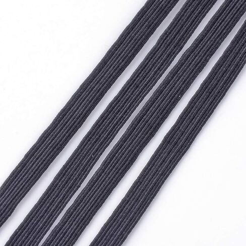 Elecrelive 100 Yards Braided Elastic Cord 1/2 inch Black Flat Width Stretchy Elastic Band for DIY Jewelry Making Sewing and Crafting in Kuwait