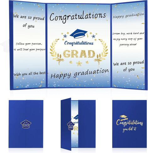 Graduation Guest Book Party Decorations-Blue Gold Graduation Guest Book Alternative Graduation Signature Congrats for 2025 College High School Graduation Party Decorations Unique Graduation Gifts in Saudi Arabia