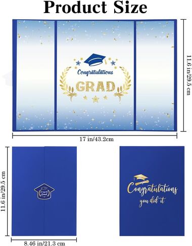 Graduation Guest Book Party Decorations-Blue Gold Graduation Guest Book Alternative Graduation Signature Congrats for 2025 College High School Graduation Party Decorations Unique Graduation Gifts in Saudi Arabia