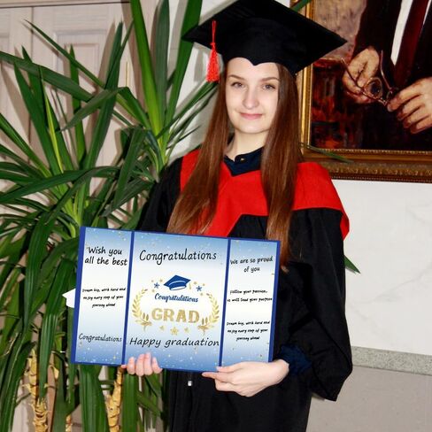 Graduation Guest Book Party Decorations-Blue Gold Graduation Guest Book Alternative Graduation Signature Congrats for 2025 College High School Graduation Party Decorations Unique Graduation Gifts in Saudi Arabia
