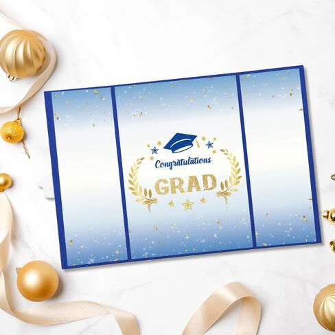 Graduation Guest Book Party Decorations-Blue Gold Graduation Guest Book Alternative Graduation Signature Congrats for 2025 College High School Graduation Party Decorations Unique Graduation Gifts in Saudi Arabia