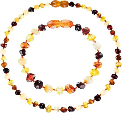 Baltic Amber Necklace and Amber Bracelet - Natural Amber from Baltic Region (13in. and 5.5in.) in Kuwait