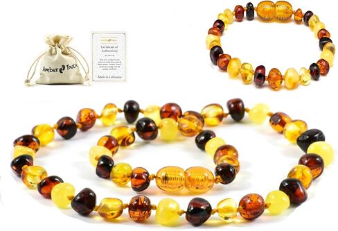 Baltic Amber Necklace and Amber Bracelet - Natural Amber from Baltic Region (13in. and 5.5in.) in Kuwait