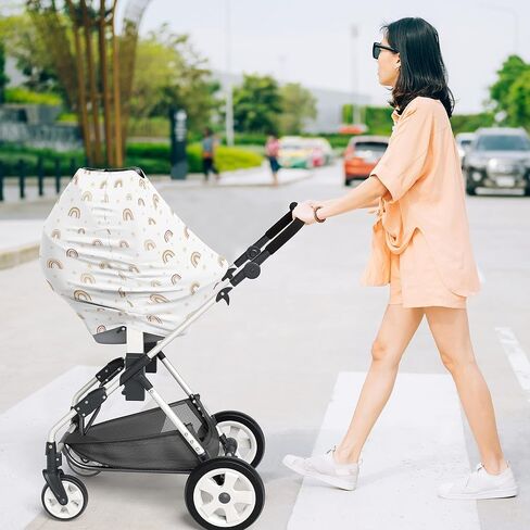 Sweet Jojo Designs Orange Boho Arrow Boy Girl Infant Baby Car Seat Cover Nursing Breastfeeding Shopping Cart Stroller Canopy Rust Modern Bohemian Gender Neutral Farmhouse Southwest Arrows Diamond Tuft in Kuwait
