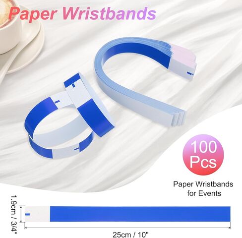 uxcell 100Pcs Paper Wristbands for Events, Waterproof Prevent Reuse Bulk Bracelet Identification Wrist Band for Events Party Concert Bar Entrance Admission(Light Green) in Kuwait