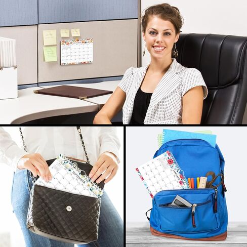 CRANBURY Small 8x6" Wall Calendar 2025-2026 (Floral), Use July 2025 to Dec 2026, Mini Monthly Hanging Calendar, Gorgeous Flower Designs, Use on Bulletin Board, Fridge, or on Desk, Includes Stickers in Kuwait