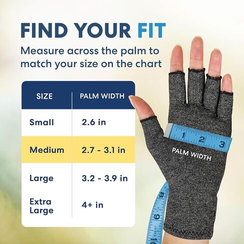 Dr. Frederick's Original Arthritis Compression Gloves, Fingerless, M, 2 ct in Kuwait