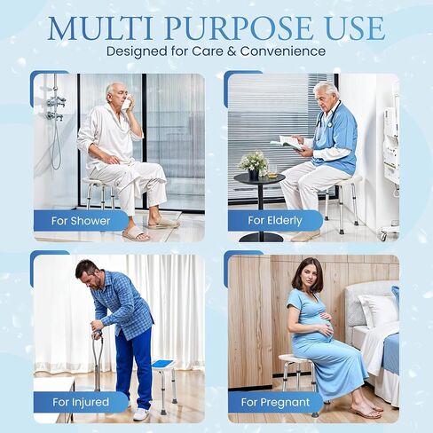 Dr. Kay’s Adjustable Bath Chair with Unique Heavy Duty Crossbar Supports, Shower Stool, Bathroom Chair, Safety Handicap Shower Chair for Inside Shower Seat, Shower Bench, 350 lb Capacity in Saudi Arabia