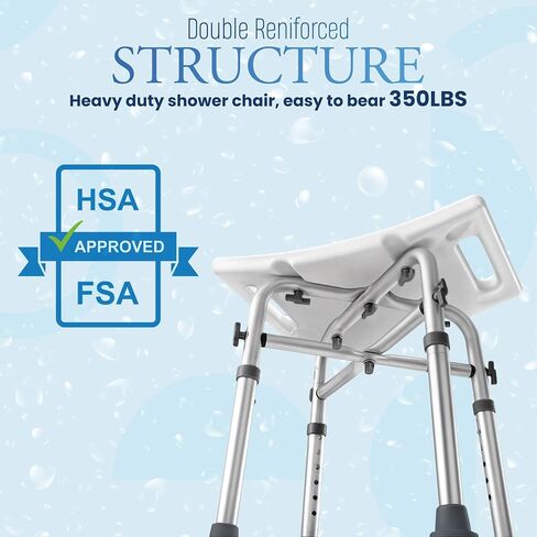 Dr. Kay’s Adjustable Bath Chair with Unique Heavy Duty Crossbar Supports, Shower Stool, Bathroom Chair, Safety Handicap Shower Chair for Inside Shower Seat, Shower Bench, 350 lb Capacity in Saudi Arabia