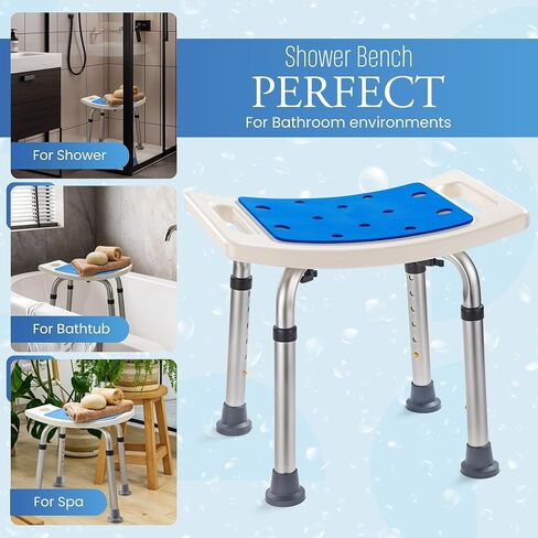 Dr. Kay’s Adjustable Bath Chair with Unique Heavy Duty Crossbar Supports, Shower Stool, Bathroom Chair, Safety Handicap Shower Chair for Inside Shower Seat, Shower Bench, 350 lb Capacity in Saudi Arabia