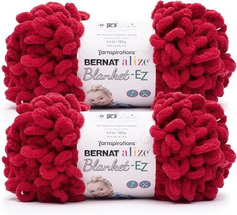 Bernat Alize Blanket Hedge Green VARG Yarn - 2 Pack of 180g/6.4 oz - 100% Polyester - #7 Jumbo - 18 Yards - Knitting/Crochet in Kuwait