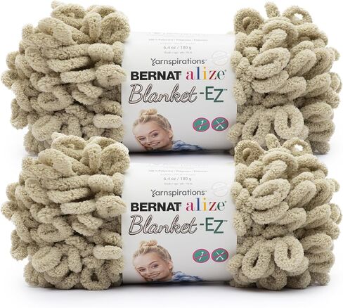 Bernat Alize Blanket Hedge Green VARG Yarn - 2 Pack of 180g/6.4 oz - 100% Polyester - #7 Jumbo - 18 Yards - Knitting/Crochet in Kuwait