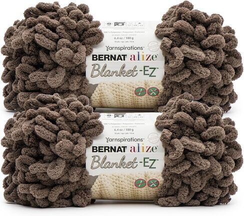 Bernat Alize Blanket Hedge Green VARG Yarn - 2 Pack of 180g/6.4 oz - 100% Polyester - #7 Jumbo - 18 Yards - Knitting/Crochet in Kuwait