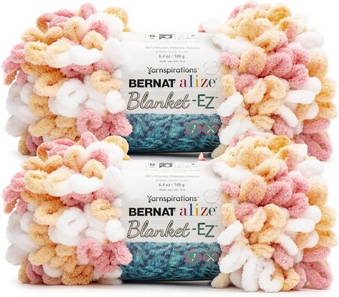 Bernat Alize Blanket Hedge Green VARG Yarn - 2 Pack of 180g/6.4 oz - 100% Polyester - #7 Jumbo - 18 Yards - Knitting/Crochet in Kuwait