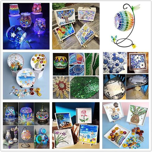 QLP 200g Bulk Triangle Mosaic Tiles Glitter Glass Pieces Assorted Color Opaque Mosaic Glass Crafts Supplies for DIY Picture Coaster Home Mosaic Decoration (Blue) in Saudi Arabia