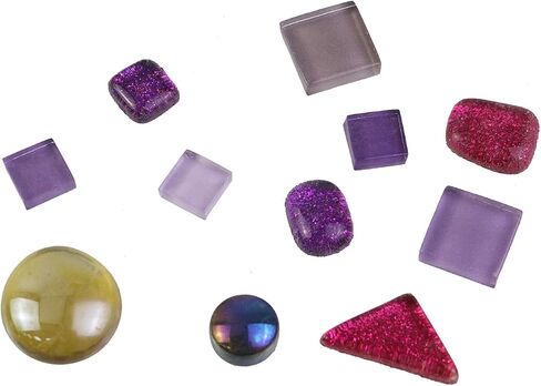 Crapyt 400g/0.88LB Mosaic Tiles Glass Stones Mosaic Tiles for Crafts Bulk and Home Décor Purple Multi-shape Mosaic Kits in Saudi Arabia