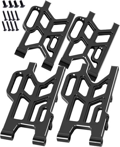 Aluminum Front Rear A Arms Upgrades Part for 1/8 Mojave 4X4 4S BLX,Alloy Front Rear Suspension A Arms Hops Up,Replaces ARA330789 4PCS,Black in Saudi Arabia