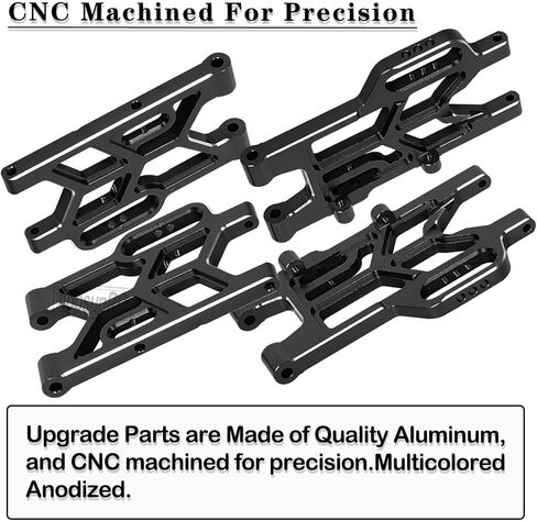 Aluminum Front Rear A Arms Upgrades Part for 1/8 Mojave 4X4 4S BLX,Alloy Front Rear Suspension A Arms Hops Up,Replaces ARA330789 4PCS,Black in Saudi Arabia
