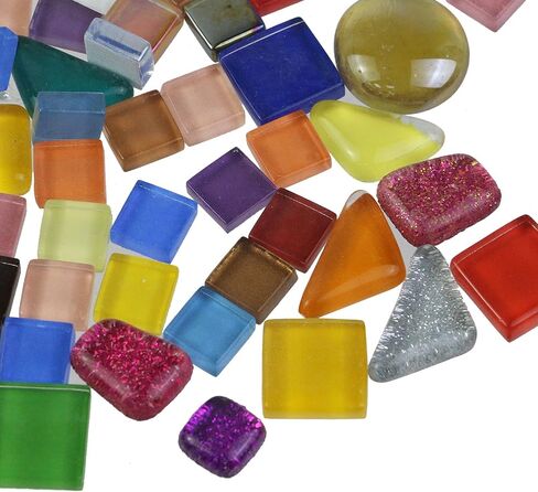 Crapyt 400g/0.88LB Mosaic Tiles Glass Stones Mosaic Tiles for Crafts Bulk and Home Décor Purple Multi-shape Mosaic Kits in Saudi Arabia