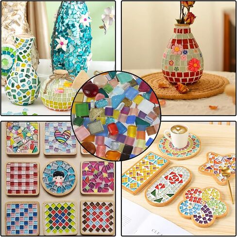 Crapyt 400g/0.88LB Mosaic Tiles Glass Stones Mosaic Tiles for Crafts Bulk and Home Décor Purple Multi-shape Mosaic Kits in Saudi Arabia