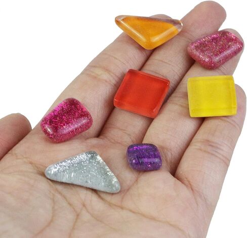 Crapyt 400g/0.88LB Mosaic Tiles Glass Stones Mosaic Tiles for Crafts Bulk and Home Décor Purple Multi-shape Mosaic Kits in Saudi Arabia