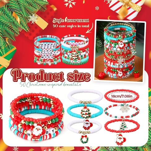 100 Pcs Preppy Heishi Surfer Bracelets Set Colorful Happy Smile Beaded Stretch Bracelets Clay Bracelets for Women in Kuwait