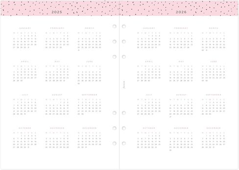 تعبئة مذكرات تقويم Filofax ، الحجم A5 ، عرض أسبوع إلى آخر ، حزمة مذكرات الحد الأدنى من الحلويات ، متعدد اللغات: خمس لغات ، 2025 (C68591-25) in Kuwait