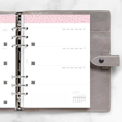 تعبئة مذكرات تقويم Filofax ، الحجم A5 ، عرض أسبوع إلى آخر ، حزمة مذكرات الحد الأدنى من الحلويات ، متعدد اللغات: خمس لغات ، 2025 (C68591-25) in Kuwait