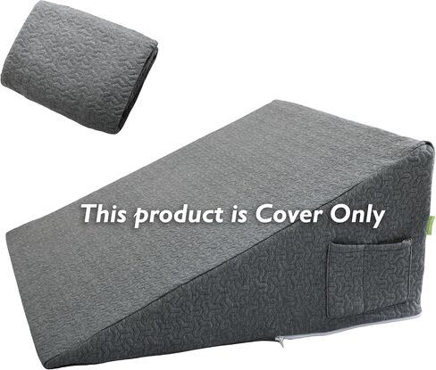 Wedge Pillow Cover for 25x24x12 Bed Wedge Pillow, Hypoallergenic 100% Bamboo Fibers,Replacement Wedge Pillow Case Cover with Zipper & Pockets in Saudi Arabia