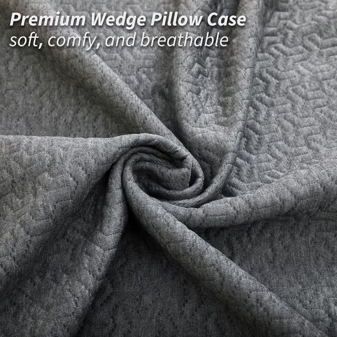 Wedge Pillow Cover for 25x24x12 Bed Wedge Pillow, Hypoallergenic 100% Bamboo Fibers,Replacement Wedge Pillow Case Cover with Zipper & Pockets in Saudi Arabia