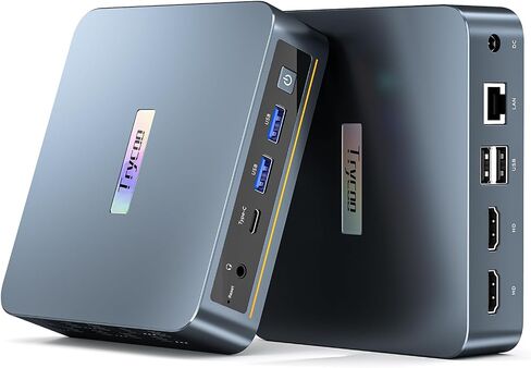 WI-6 Pro Mini PC, Intel 12th Gen N100 Mini Computer,16GB DDR4 RAM 512GB SSD,Triple 4K Display/2*USB3.0/WiFi/Bluetooth/Full Function Type-C/LAN/Support 32GB RAM and 2TB SSD Extensions in Saudi Arabia