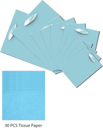 qiqee Lake Blue Gift Bags with Tissue Paper Mulit Assorted Sizes 10PCS Present Party Favor Birthday Bags(2pcs Large 13", 4pcs Medium 9", 4pcs Small 6" Bags，30pcs Tissue Paper) in Saudi Arabia