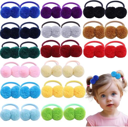 30PCS 2 Inch Baby Girls Hair Ties with Flower Bows,Soft Elastics Ponytail Holders Hair Accessories for Infants Toddlers Baby Girls (Flower color) in Saudi Arabia