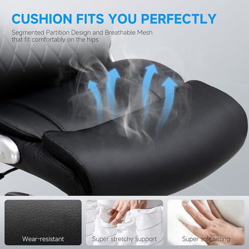 GTRACING Ergonomic Office Chair Premium PU Leather Height Adjustable Lumbar Support & Armrests, High Back Comfy Desk Gaming Chairs Executive Computer Swivel Chair Tilt Function, Beige in Saudi Arabia