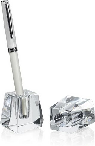 QFkris 2-Pack Crystal Single Pen Holder for Desk, Fancy Fountain Pen Stand, Glass Feather Pencil Holder for Office Desktop Decoration, Gift for Man Woman Students Teachers Father Boyfriend in Saudi Arabia