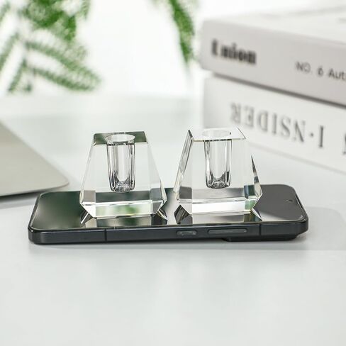 QFkris 2-Pack Crystal Single Pen Holder for Desk, Fancy Fountain Pen Stand, Glass Feather Pencil Holder for Office Desktop Decoration, Gift for Man Woman Students Teachers Father Boyfriend in Saudi Arabia