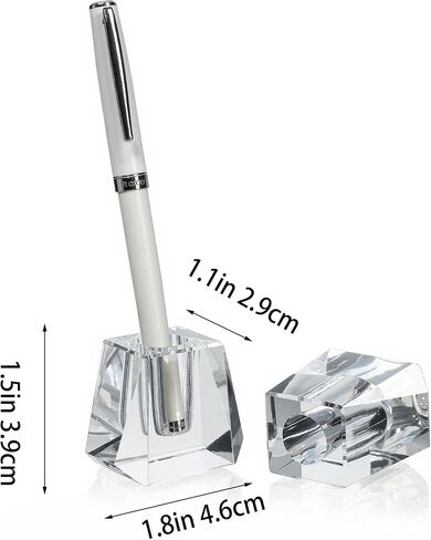 QFkris 2-Pack Crystal Single Pen Holder for Desk, Fancy Fountain Pen Stand, Glass Feather Pencil Holder for Office Desktop Decoration, Gift for Man Woman Students Teachers Father Boyfriend in Saudi Arabia