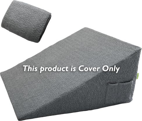 Wedge Pillow Cover for 24x24x12 Bed Wedge Pillow, Hypoallergenic 100% Bamboo Fibers,Replacement Wedge Pillow Case Cover with Zipper & Pockets in Saudi Arabia