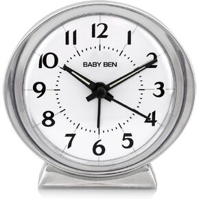 Westclox Traditional 1964 Baby Ben Classic Quartz Accuracy Battery Operated Alarm Clock (Small, White)